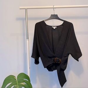 SOLD Top Shop Deep V Blouse with Buckle